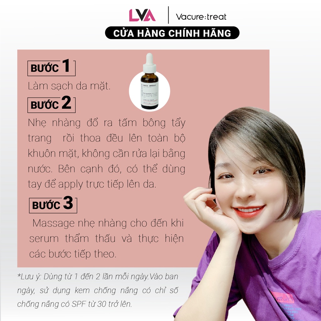 Dung dịch loại bỏ tế bào chết Vacure:treat BHA 2% Ampoule 30ml