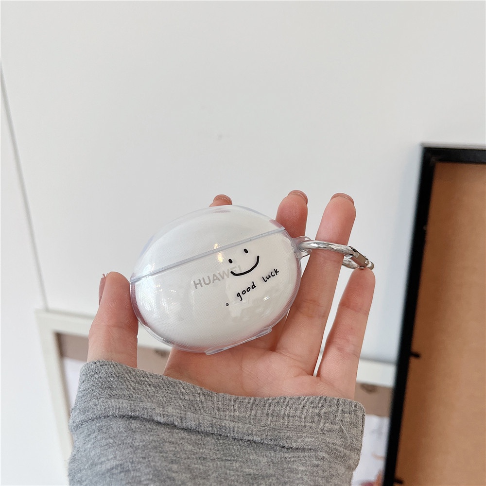Vỏ Bọc Hộp Sạc Tai Nghe Huawei Freebuds 4I Mềm Trong Suốt Hình Trái Tim Và Mặt Cười