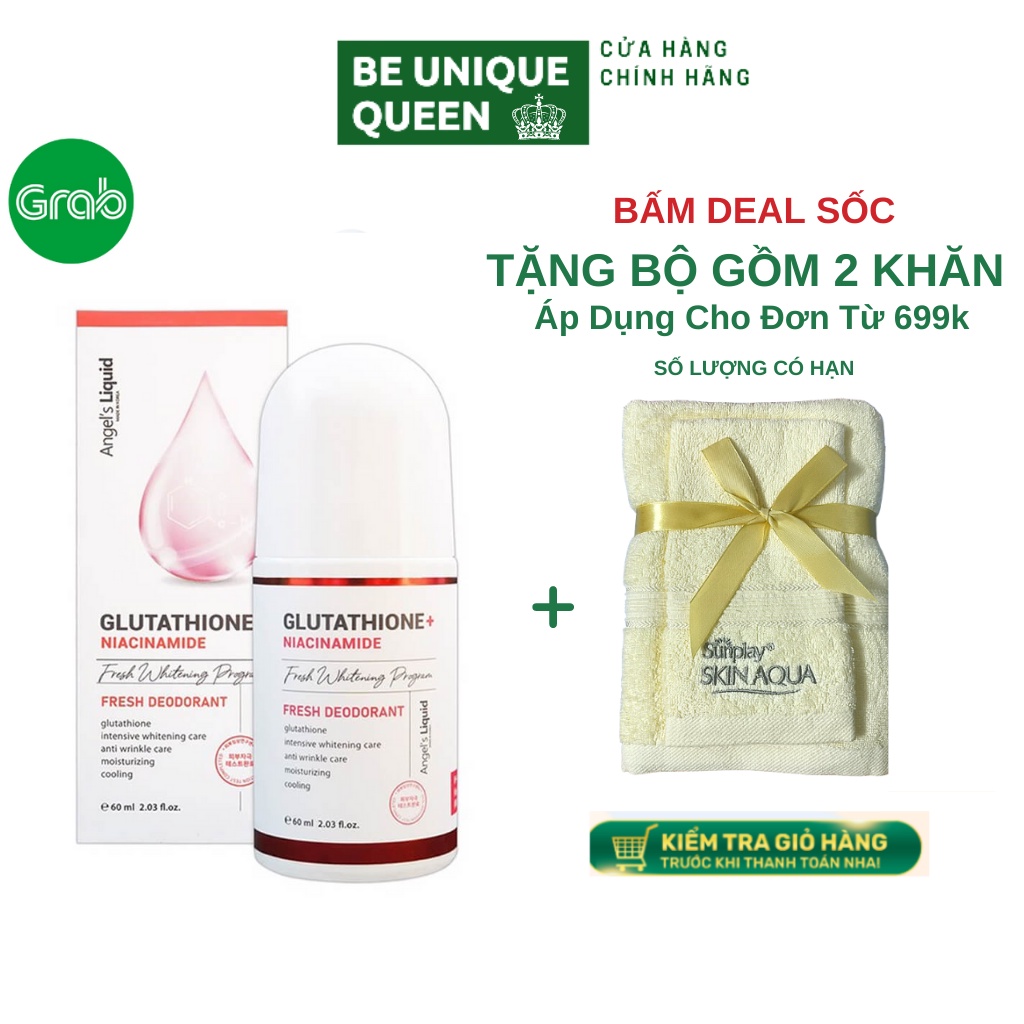 Lăn Nách Angel s Liquid Mờ Thâm Dưỡng Trắng Da Khử Mùi Angel's Liquid Glutathione plus Niacinamide Fresh Deodorant 60ml