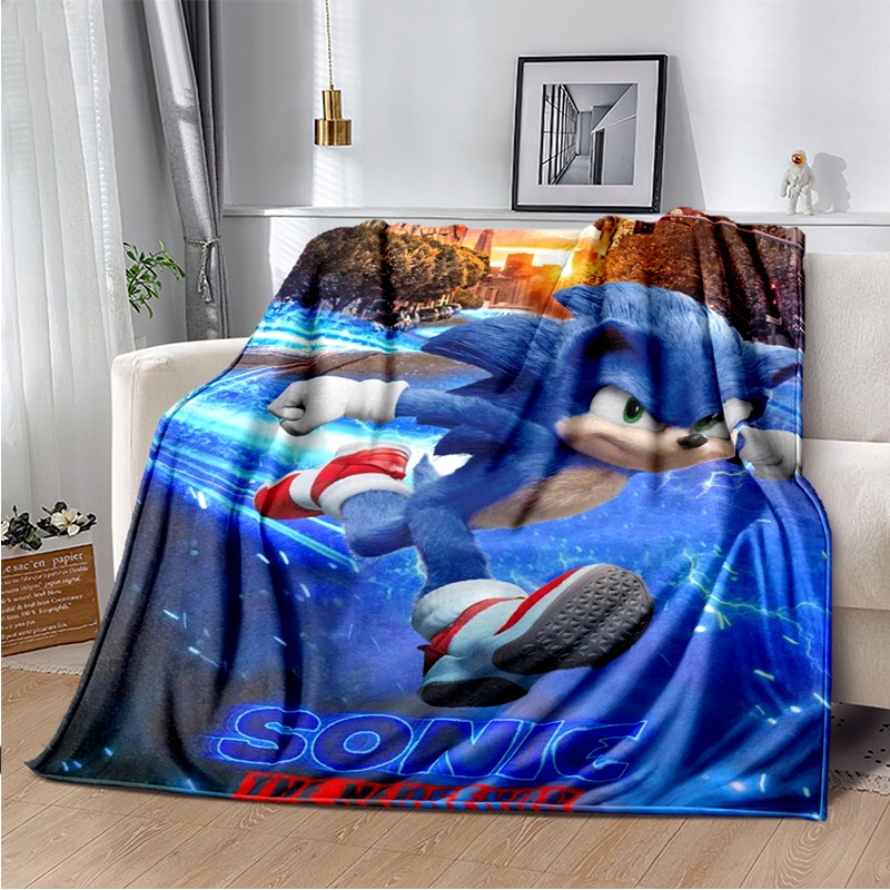 Chăn Lông Cừu Mềm Ấm Áp In Hình Nhím sonic 3d Thời Trang Mới Nhất