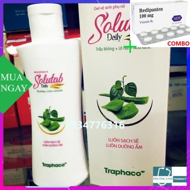 Combo Bedipanten 100mg +  Gel Vệ Sinh Phụ Nữ Solutab Daily 100ml