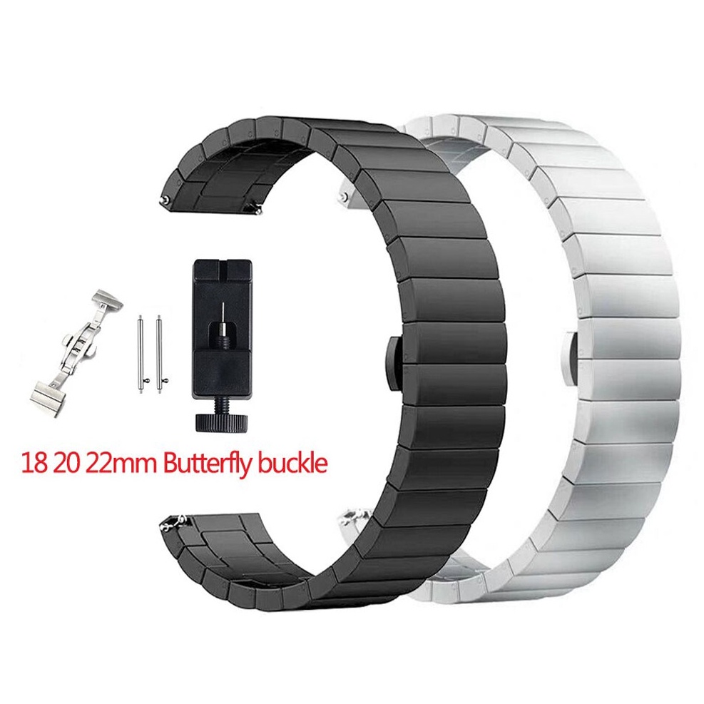 Dây Đeo Bằng Thép Không Gỉ Cho Đồng Hồ Thông Minh Samsung Galaxy Watch 3 45 41mm /Active2 Huawei Watch GT2 46mm