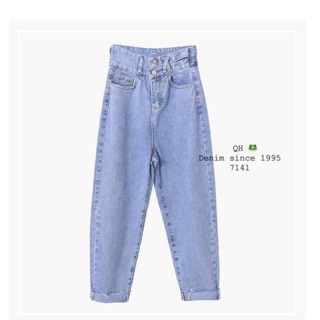 Quần baggy hai khuy đan cạp 2 màu