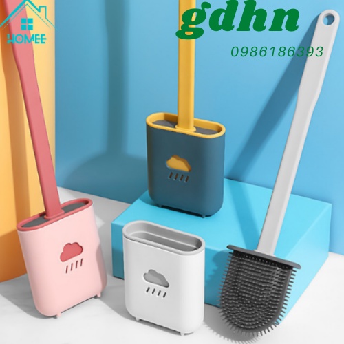 Chổi Cọ Nhà Vệ Sinh, Cây Cọ Toilet Bồn Cầu Bằng SiliCon Có Giá Đựng Dán Tường