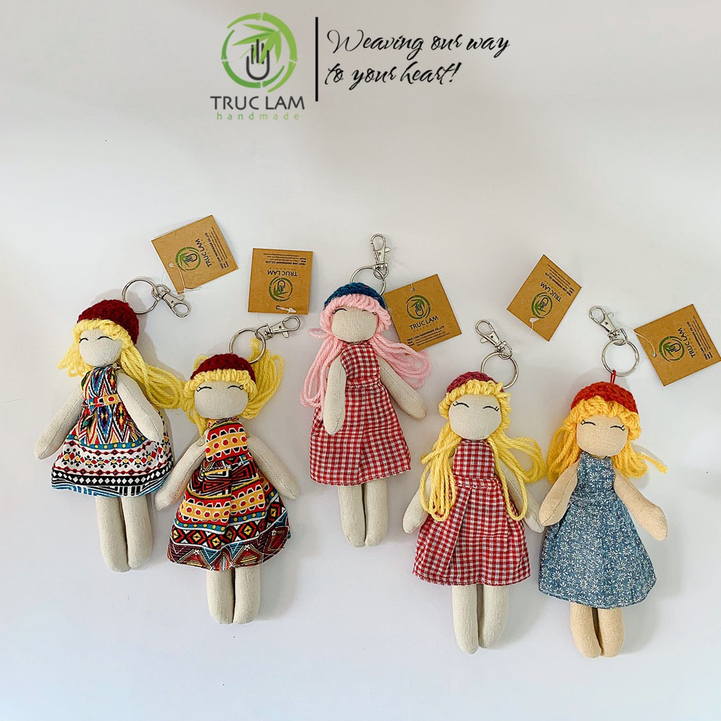 Móc Chìa Khóa Hình Búp Bê Nam Nữ Nhiều Màu Sắc – Trúc Lâm Handmade