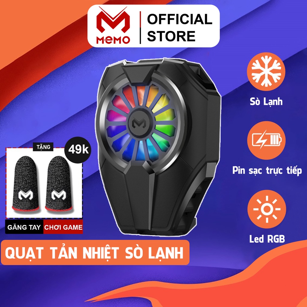 Quạt tản nhiệt điện thoại MEMO DL06 công nghệ sò lạnh làm mát nhanh giảm nhiệt độ tức thì cho game thủ mobile PUBG FF