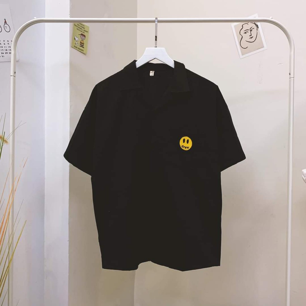 Bộ đồ nam mùa hè🍓thêu tay hình logo mặt cười,vải kaki mềm, stye ulzzang, unisex, thời trang nam KPISClOTHER