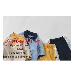 RT94_Rập giấy may bộ bổ trụ bé trai form VAI TRỄ