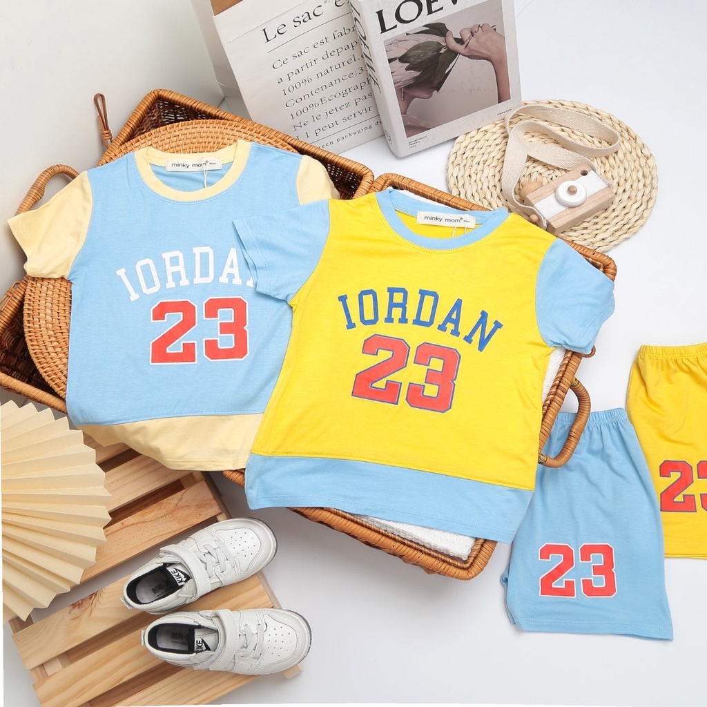 Bộ MINKY MOM cho Bé Trai Tay Ngắn 8 - 20kg Đồ Bộ Thun Lạnh - Bộ Cộc Tay Hình Chữ Jordan Đủ Màu - Favybaby