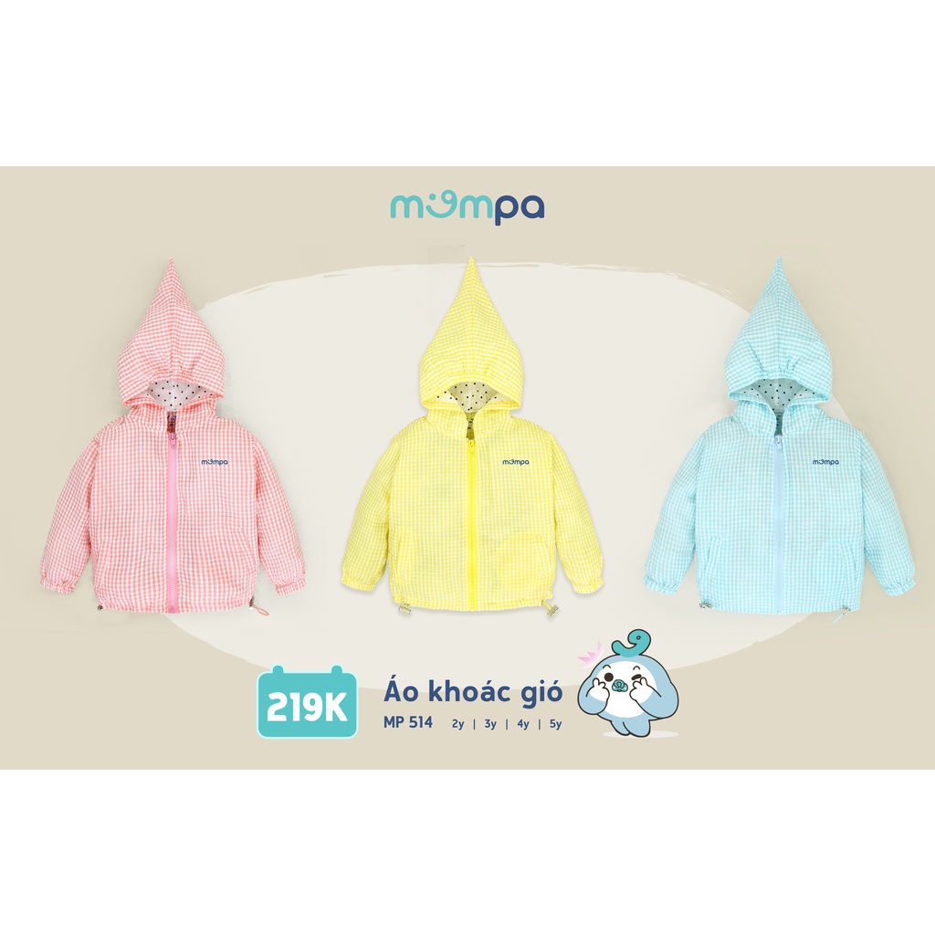 Áo khoác gió kẻ caro cho bé 2-5 tuổi - chất liệu mềm nhẹ, dáng bomber đáng yêu - MOMPA MP514