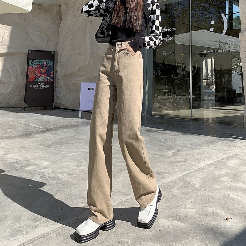 Quần jean Daduhey ống rộng lưng cao thời trang cao cấp cho nữ