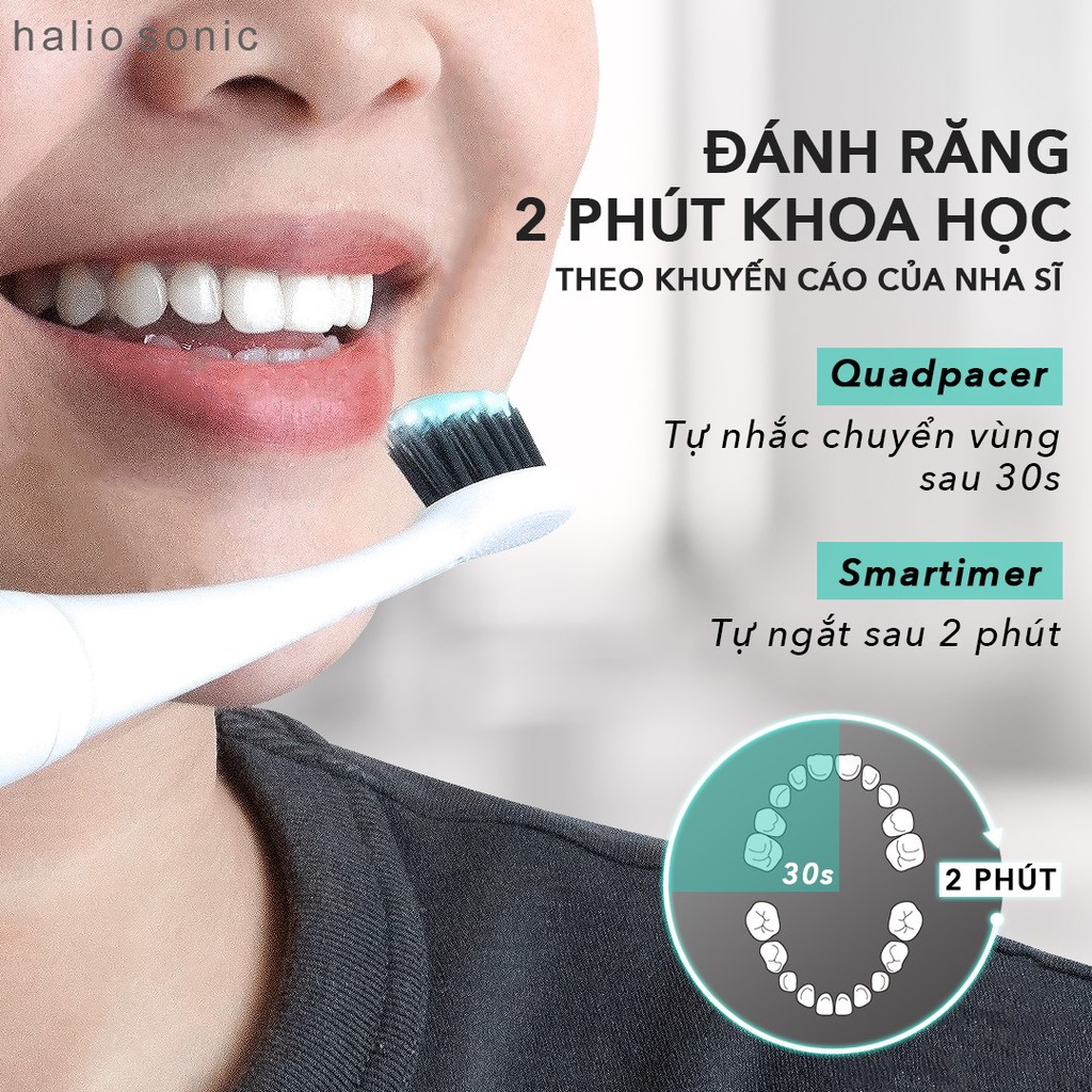 Bàn Chải Điện Làm Trắng Răng Halio Sonic Whitening Electric Toothbrush PRO - White