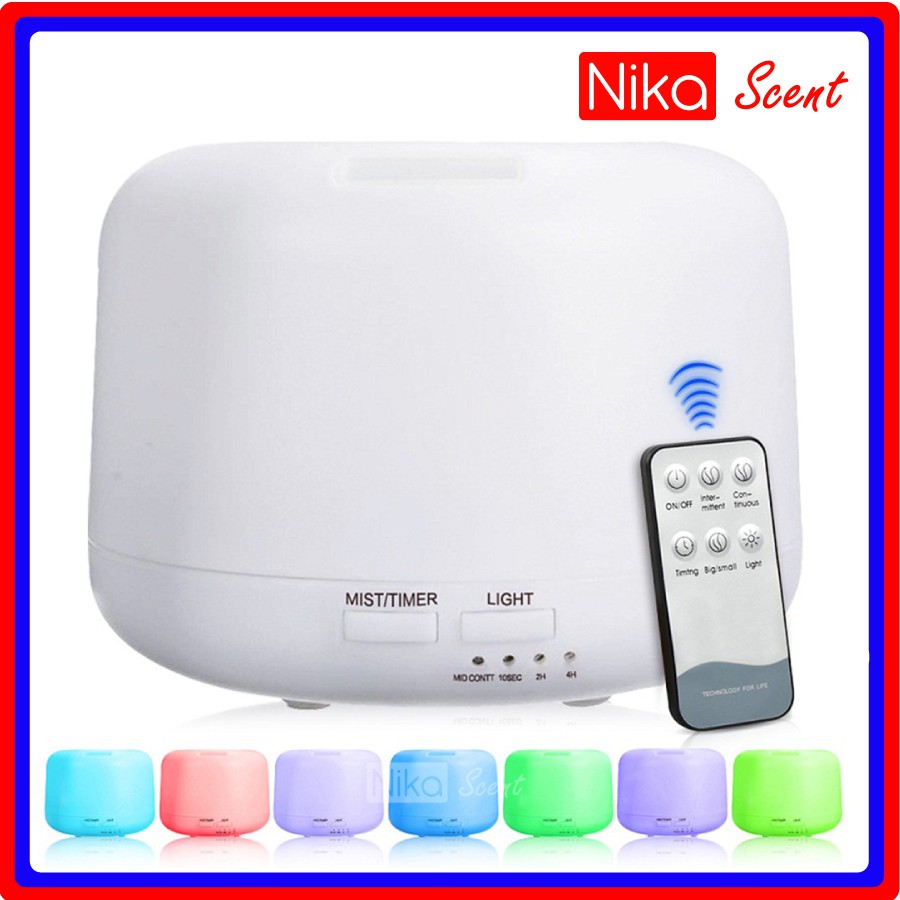 Nikascent Máy xông tinh dầu Trắng Cao Cấp khuếch tán mạnh, phun sương mịn, thơm phòng, khử mùi, cấp ẩm