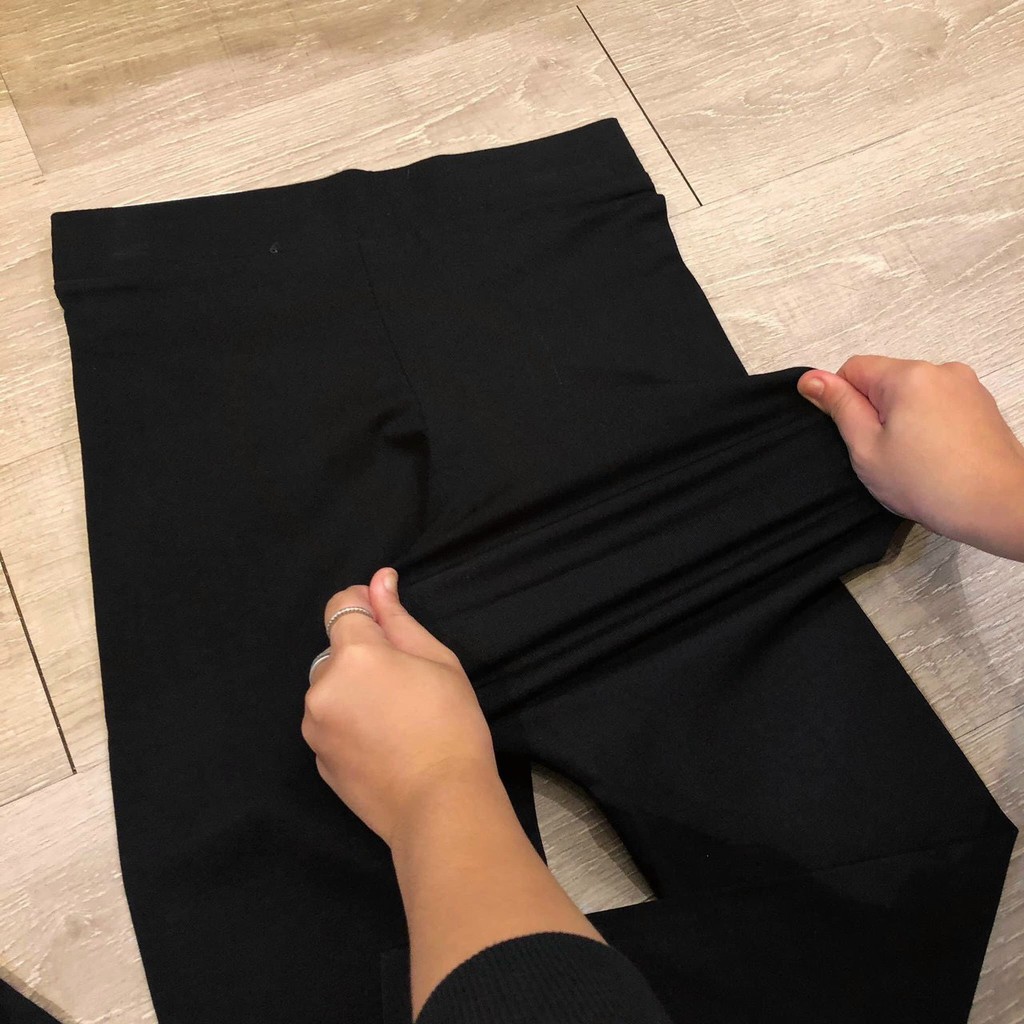 Quần legging nữ thời trang đen trơn trẻ trung ôm body dễ phối đồ cực sexy mềm mịn không xù, không lộ (40-60KG)