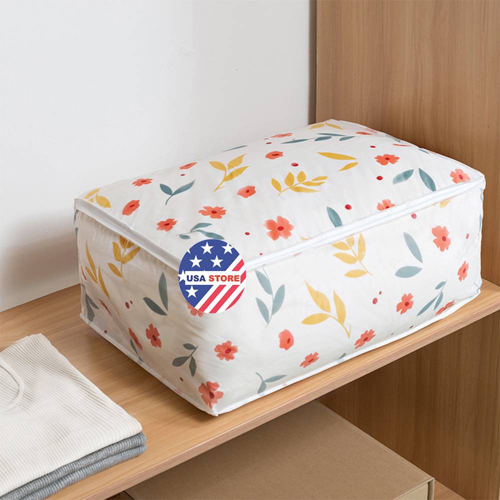 Túi Đựng Quần Áo, Chăn Màn Đa Năng Cỡ Lớn - Chất Liệu Vải Peva Chống Thấm Nước, Khóa Kéo Chống Bụi