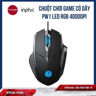 Chuột quang, chuột chơi game máy tính có dây có LED PW1 bảo hành điện tử 12 tháng