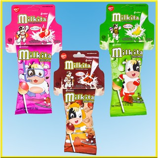 {có bán thùng} Combo 30 cây Kẹo sữa hiệu Milkita vị (dâu, sô cô la, dưa gang)