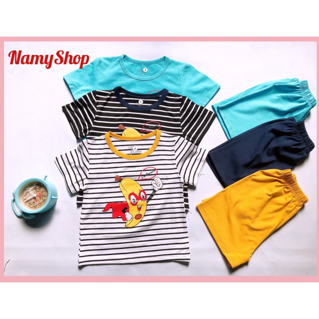 [HCM] Bộ quần áo cho bé trai  5-18Kg vừa, vải thun COTTON 4 chiều siêu đẹp, thun Việt Nam (NamyShop39)