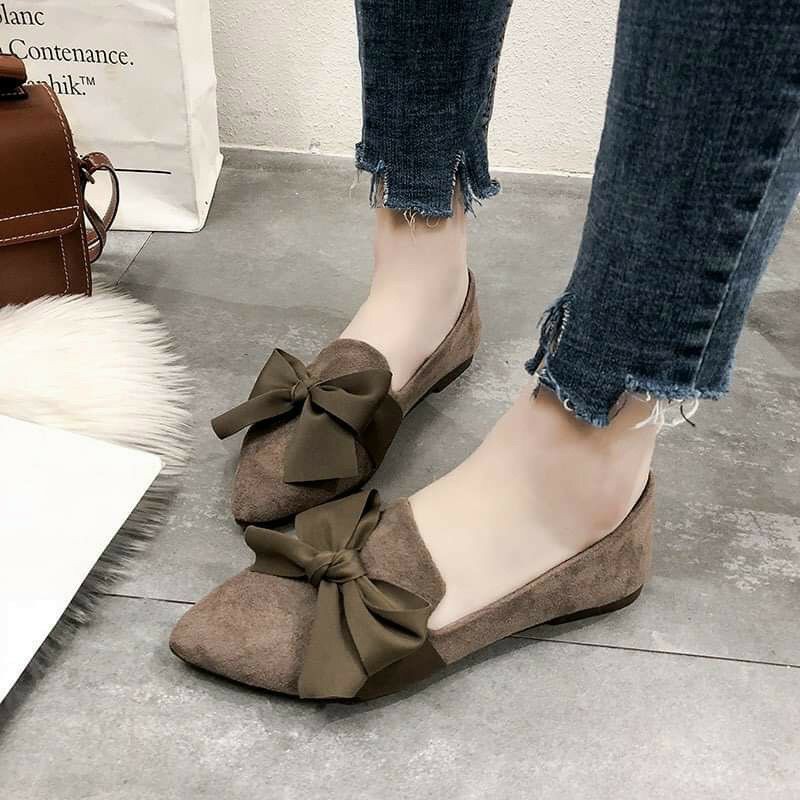 Giầy Búp bê nơ mũi nhọn đế bệt xinh xắn | BigBuy360 - bigbuy360.vn