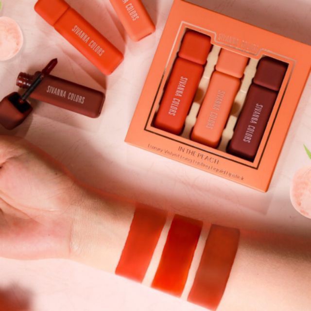 Set son Sivanna In The Peach Luxury Mousse Matte Lipstick HF6028 12g