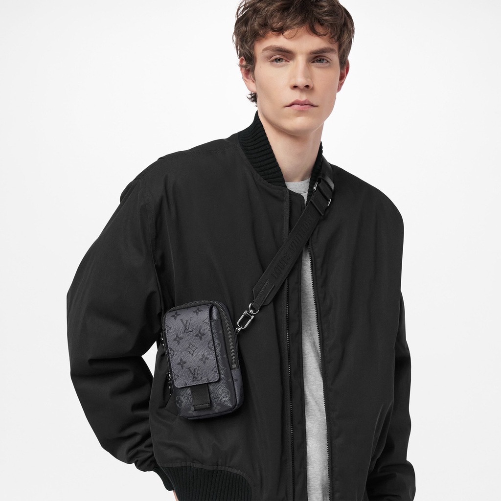 Túi đeo chéo LV mini Double Phone Pouch vân hoa size 18x12x5 LA 2022