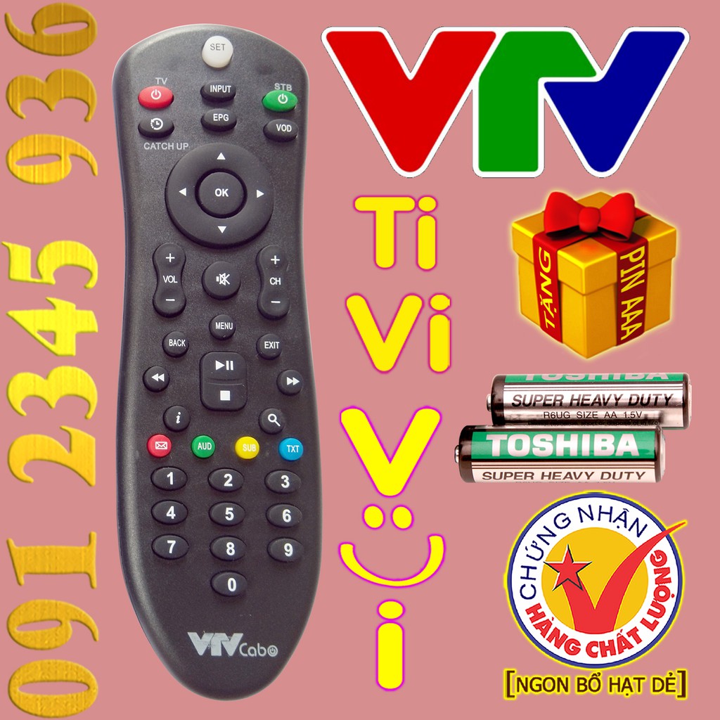 Điều khiển VTV CAB ''Đa Năng'' cho đầu kỹ thuật số TvBox. (Mẫu số 5)