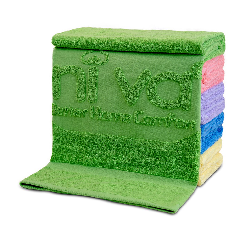 Khăn Tắm Cotton Tự Nhiên 100% Xuất Nhật Niva BJ3 Mềm Mịn Thấm Hút, An Toàn, Trơn Kích Thước 700x1400 mm