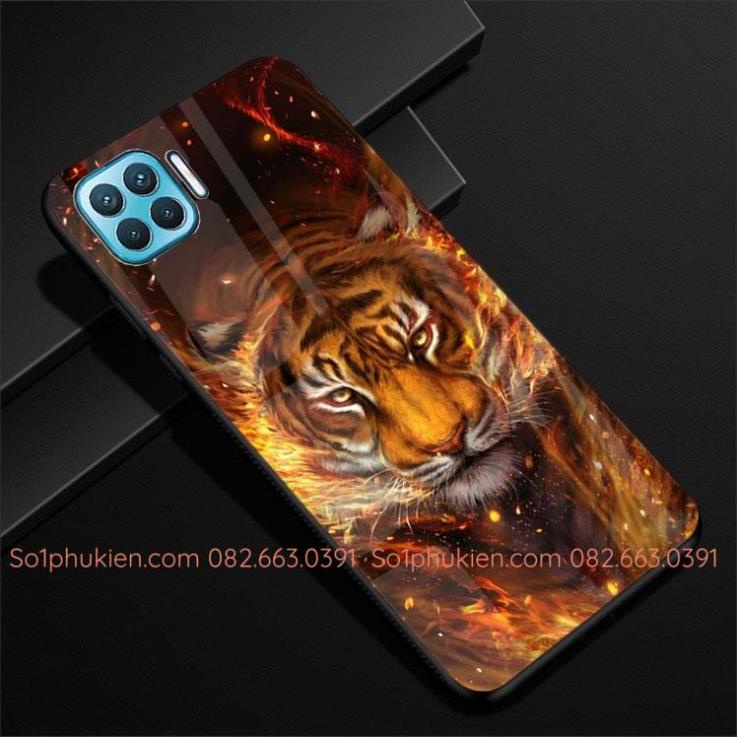 Ốp Lưng OPPO A73 4G / F17 / A93 lưng ép kính cường lực nano chống bể cao cấp hình sư tử, sói, cá siêu đẹp