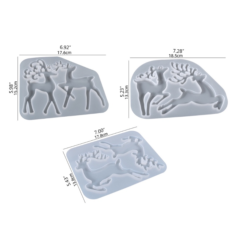 Blg Khuôn Làm Trang Sức Thủ Công Hình Tuần Lộc Giáng Sinh Bằng Nhựa Resin Dễ Tháo Gỡ Không