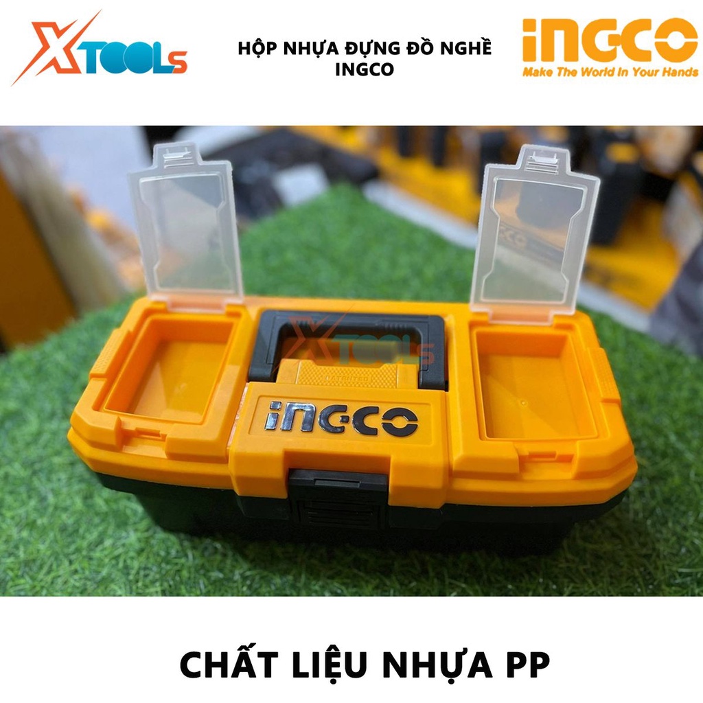 Hộp nhựa đựng công cụ INGCO Thùng đựng đồ nghề tải tối đa 10-15kg, tay cầm độ bền cao, dùng đựng dụ cụ, công cụ cầm tay