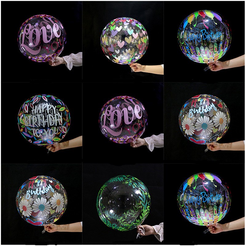 Bong bóng PVC trong suốt hình lá cọ 20 inch dùng trang trí tiệc
