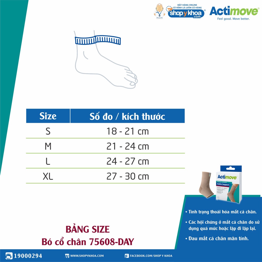 Bó Cổ Chân Actimove Ankle Support, Màu Da [75608-DAY] - Nhập Khẩu Châu Âu (1 Cái)