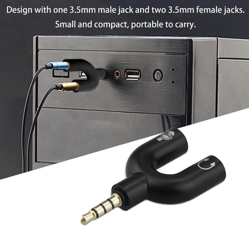 Dây Cáp Chia Cổng Tai Nghe / Micro / Máy Nghe Nhạc Mp3 Mp4 Đầu Cắm 3.5mm Màu Trắng / Đen Nhiều Màu