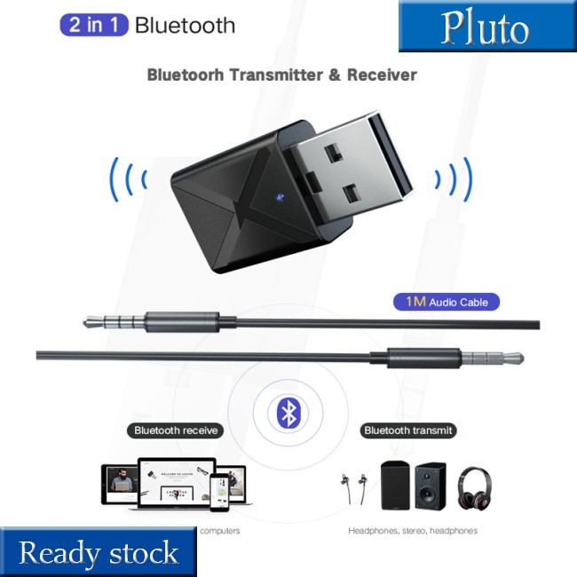 NEW 2 in 1 Bluetooth 5.0 Transmitter Receiver 3.5mm Wireless Stereo Audio Adapter