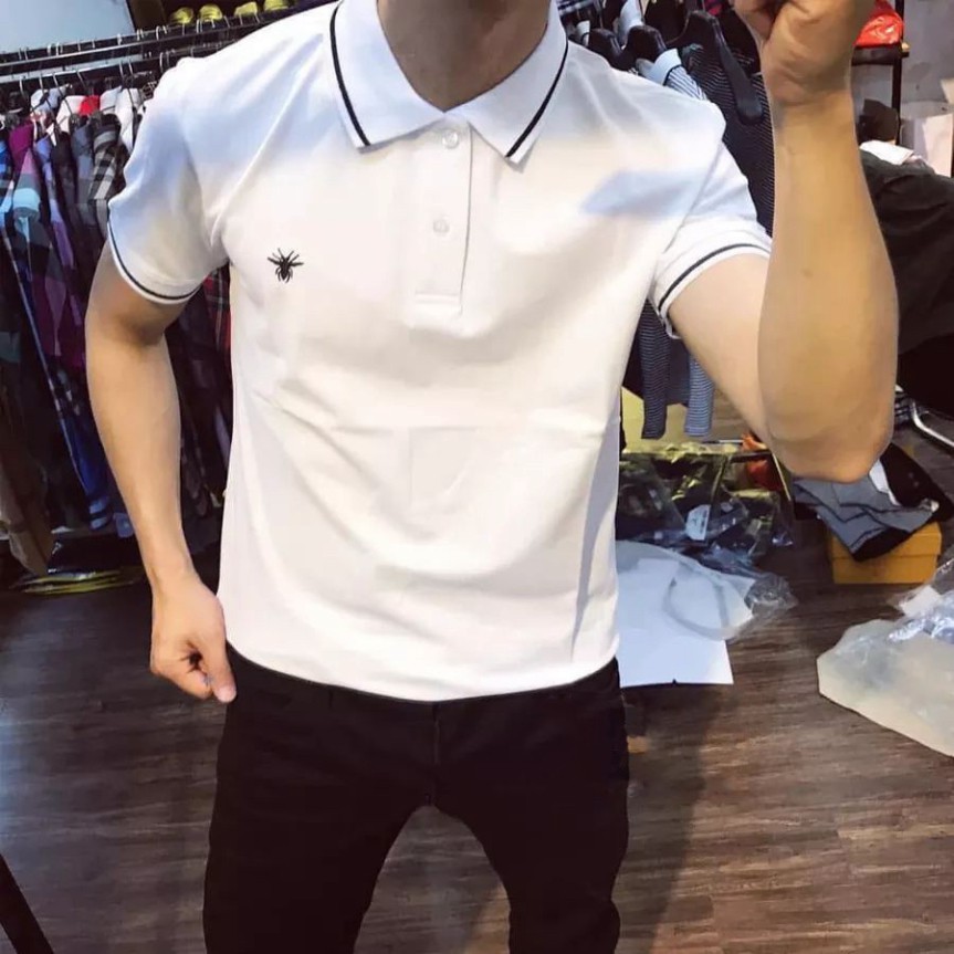 Áo phông nam cổ bẻ Thêu hình cao cấp chất liệu cotton , co giãn 4 chiều , mềm mịn thấm hút mồ hôi(ACB) | BigBuy360 - bigbuy360.vn