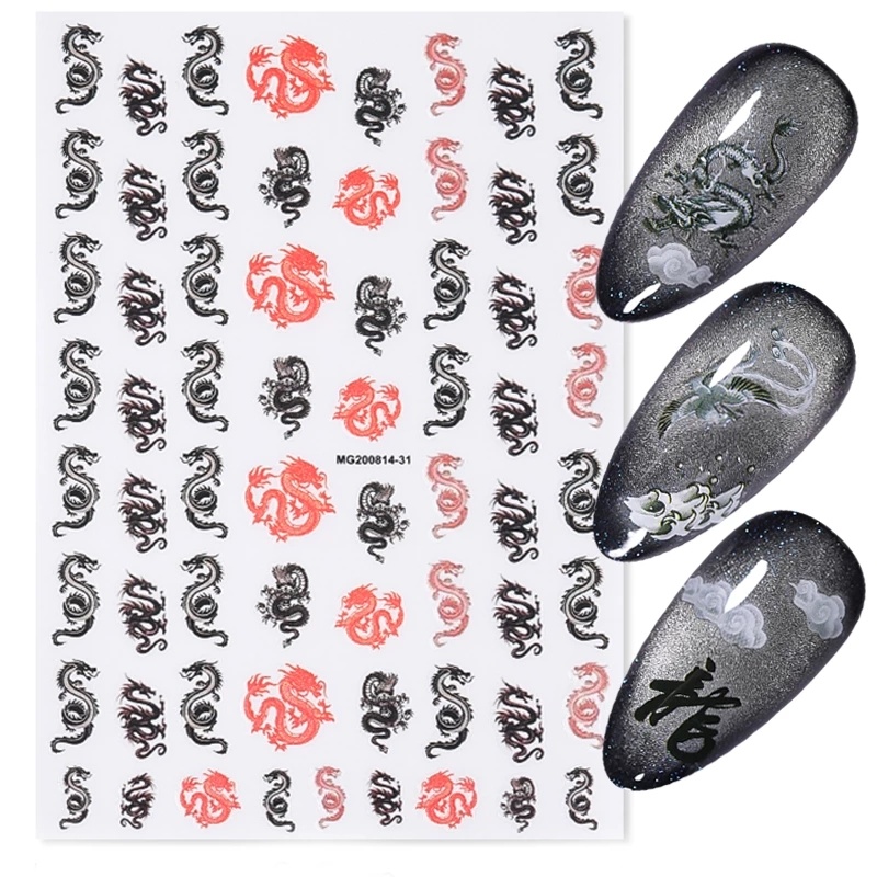 [Hàng mới về] Tờ nhãn dán trang trí móng tay họa tiết da rắn độc đáo