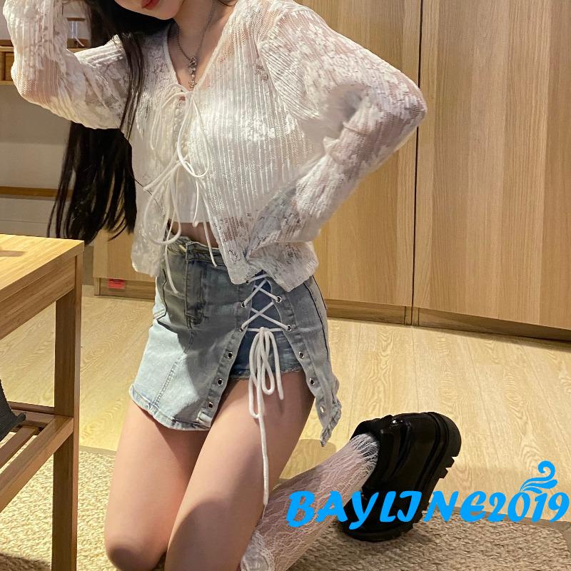 Áo Khoác Cardigan Cổ Chữ V Tay Dài Thêu Hoa Thời Trang Mùa Hè Cho Nữ
