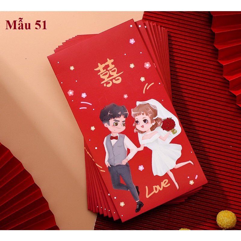 {Mẫu mới} {10 cái} Bao lì xì, phong bì bê tráp bưng quả đám cưới