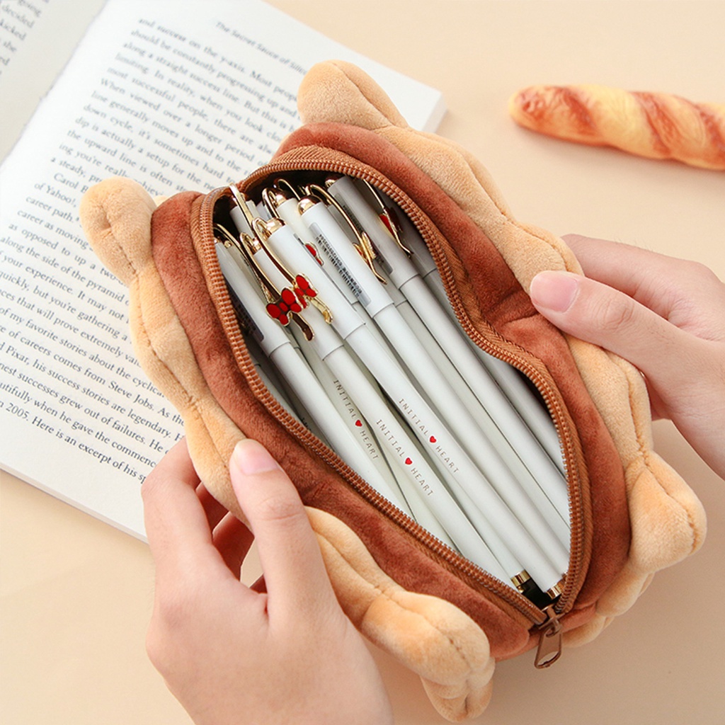 1 Túi Đựng Bút Hình Bánh Quy Có Khóa Kéo Phong Cách Hàn Quốc Dễ Thương Cho Học Sinh YB3 BY3