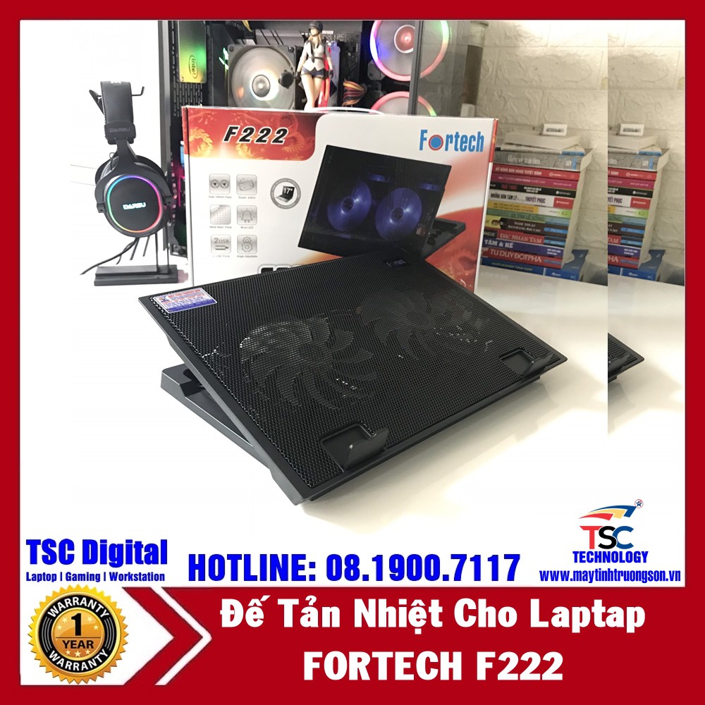 Đế Tản Nhiệt Laptop FORTECH F119/ F222 2Fan | Chính Hãng