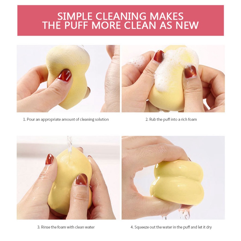Mút trang điểm làm đẹp ANNIES mini kiểu dáng quả bầu không chứa latex sử dụng kép khô và ướt