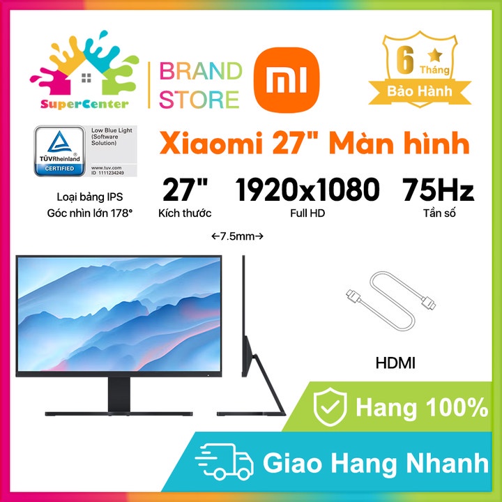 Màn hình máy tính Xiaomi Redmi 27" 75Hz ISP FHD 1080P HDMI thiết kế viền mỏng 3 cạnh cùng