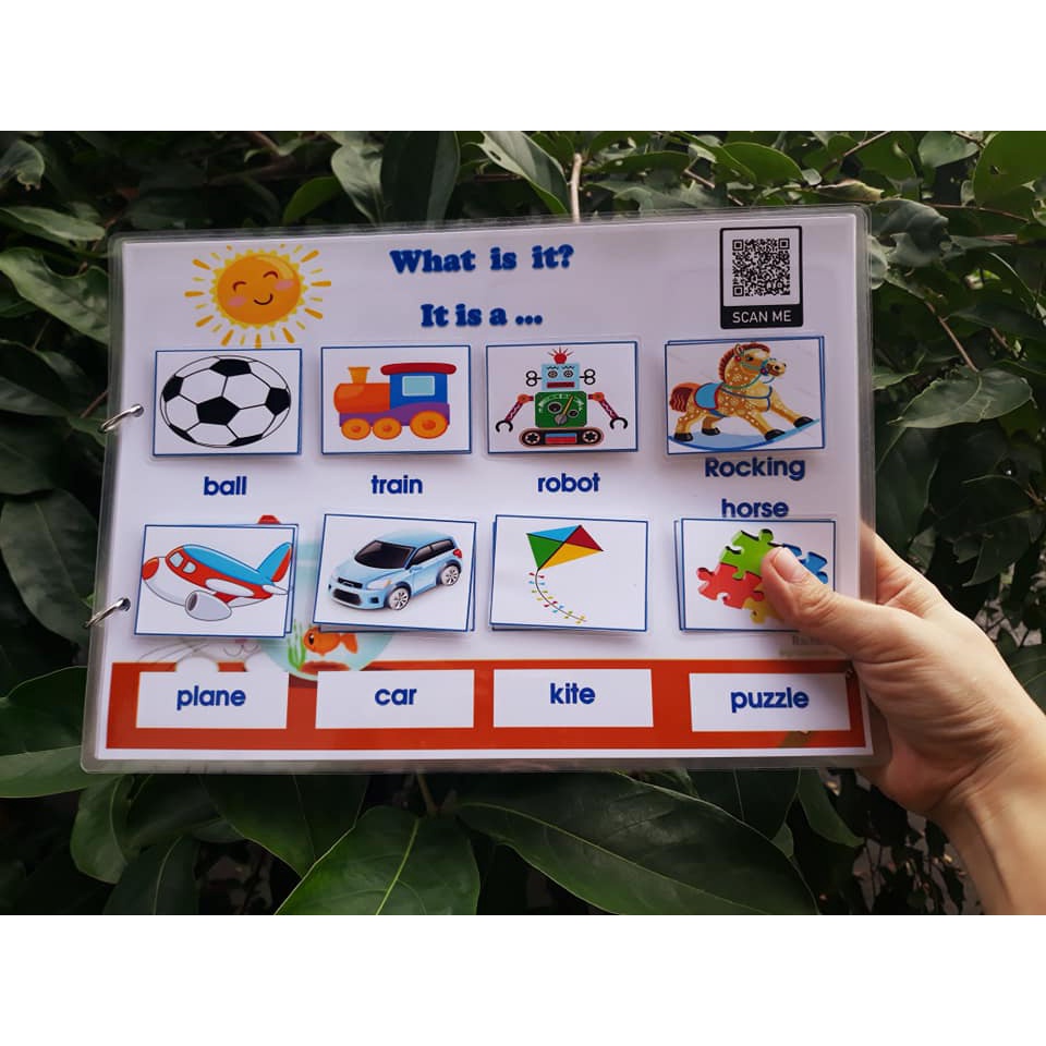 học liệu bóc dán về chủ đề đồ chơi