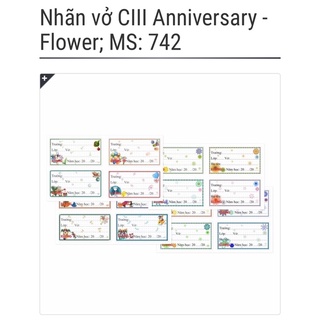 Nhãn vở CIII Anniversary - Flower KLong; MS: 742 🐻🌸