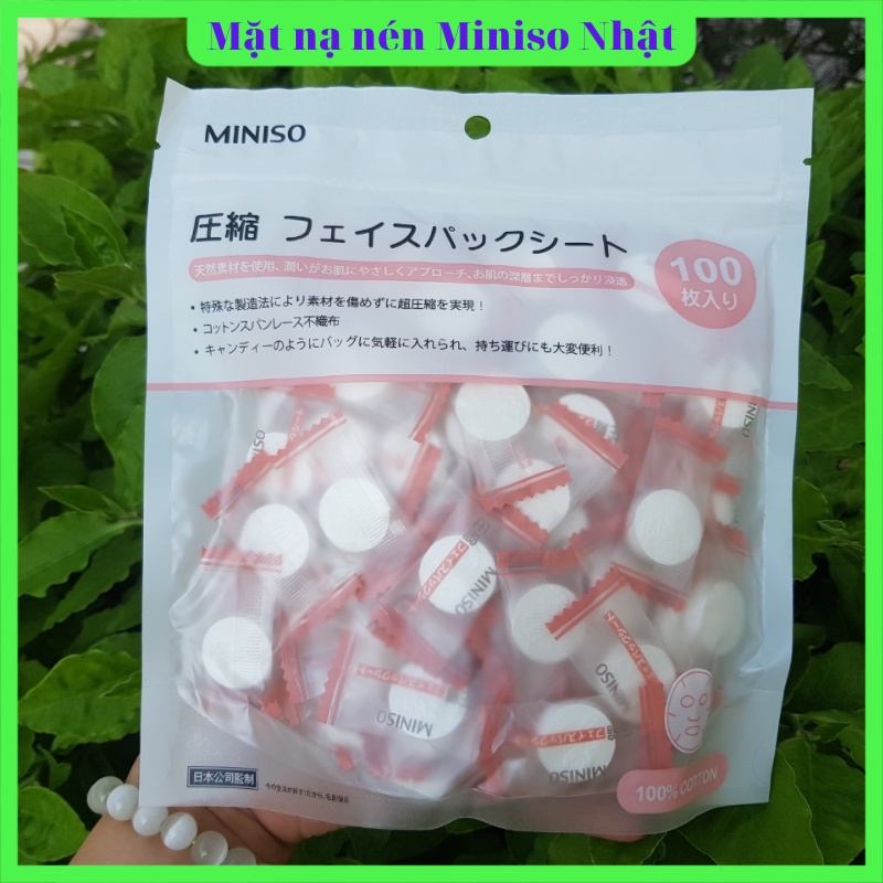 [Gói 100 Viên] Mặt Nạ Giấy Nén Miniso Nhật Bản Cao Cấp