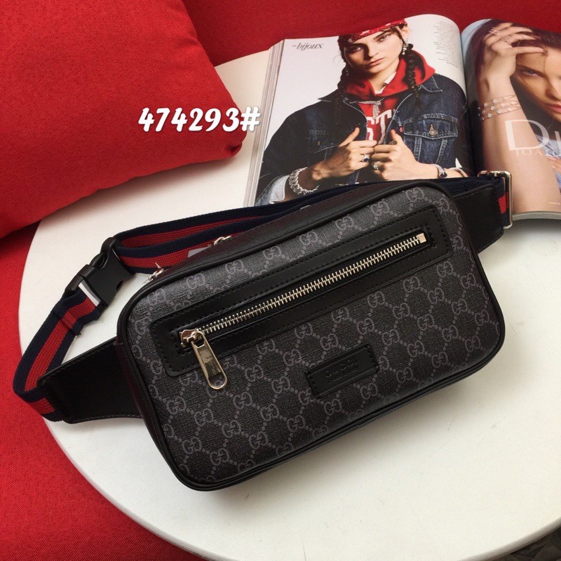 Túi đeo hông cho nam da thật cao cấp Gucci GG GC