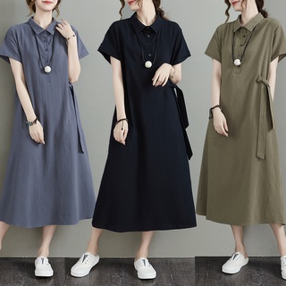 A278 váy bigsize freesize cổ tàu cách điệu thắt eo thời trang phong cách mẫu mới