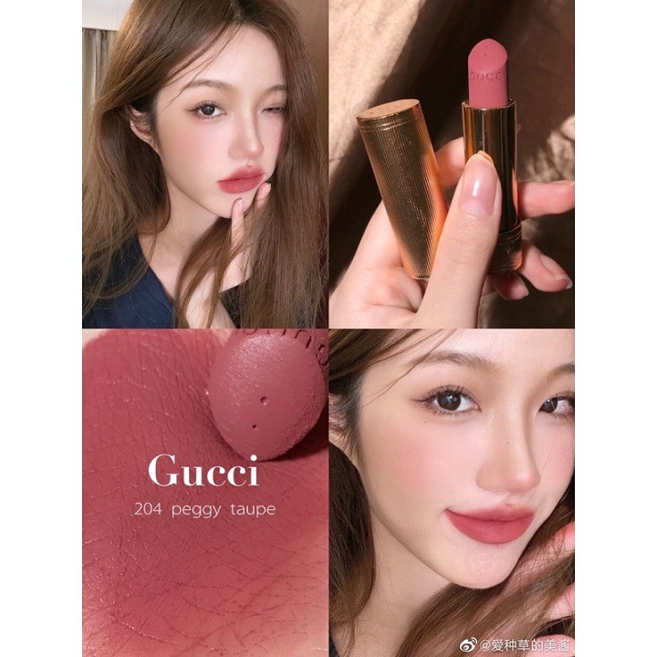 Son Gucci 204 Màu Hồng Khô Peggy Taupe Matte (thái hà shop)