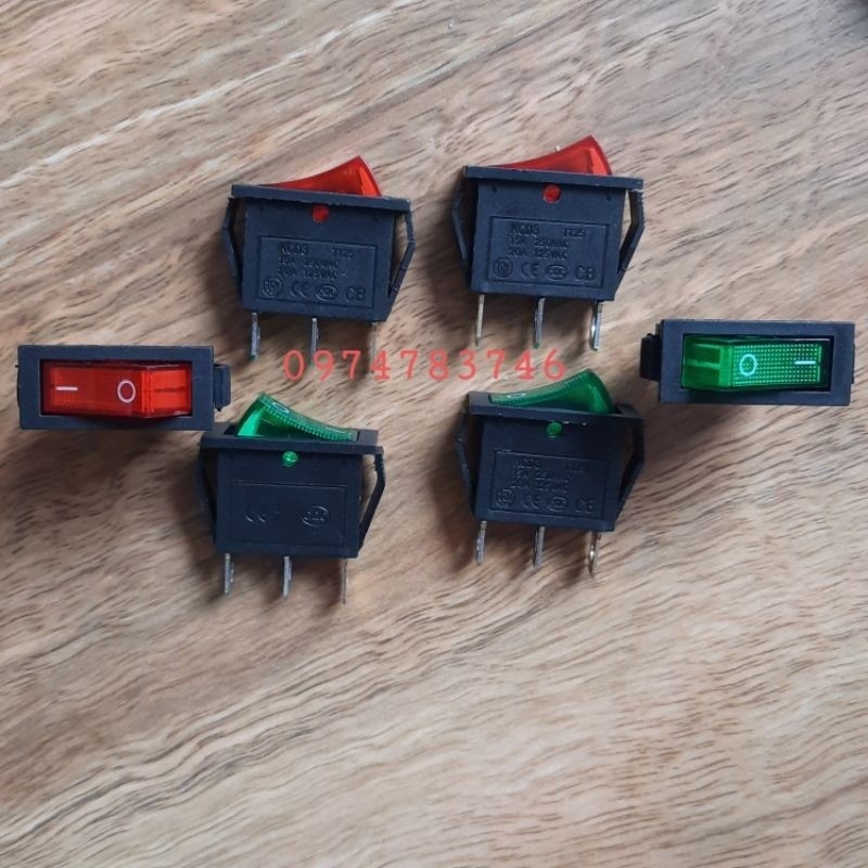 công Tắc Bập Bênh KCD3-101 16A/250V Dùng Trong Ổ Điện - Có Đèn Công Tắc Bập Bânh KCD3-101