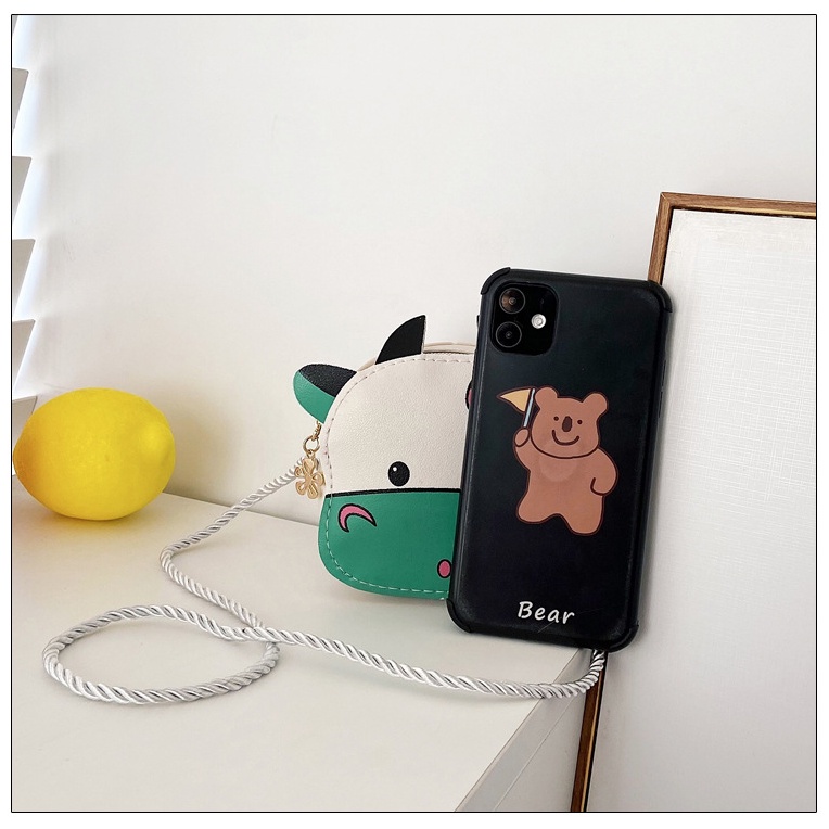 Túi đeo chéo mini cho bé trai bé gái Hạ Băng Designs, túi xách mini trẻ em đựng tiền điện thoại - Hình Con Bò
